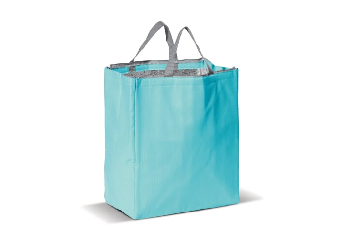 Sac à cordon réfléchissant à personnaliser Bleu clair